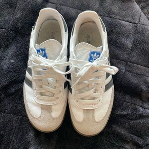 Classic White Adidas Sambas, US M4